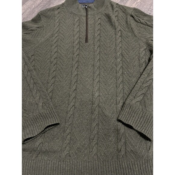 Jos. A. Bank Olive Green Zip Up Sweater - Picture 2 of 6